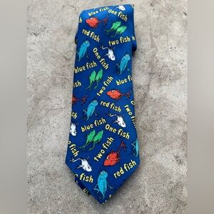 Vintage 1994 Dr. Seuss by Huntingtons One Fish Two Fish Silk Tie